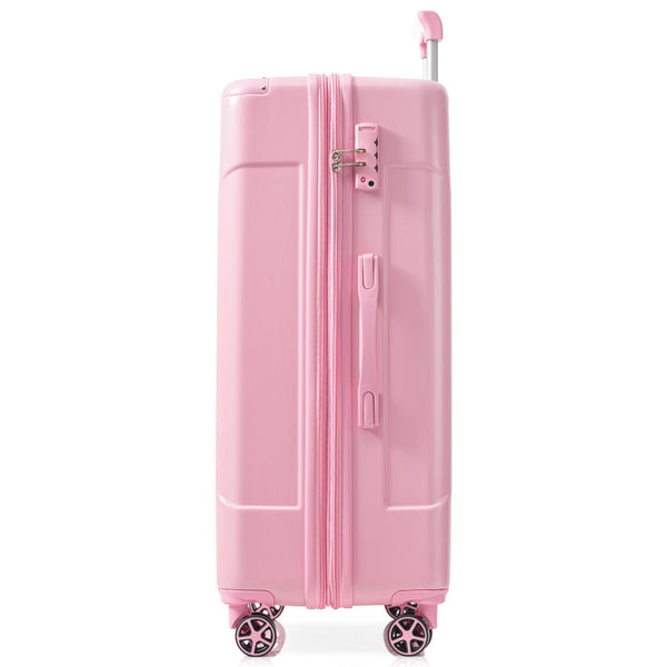English Elm Hardshell Abs Checked Suitcase with 360 Spinner Wheels Expandable Tsa Lock 28 Inch Pink N730P296747P