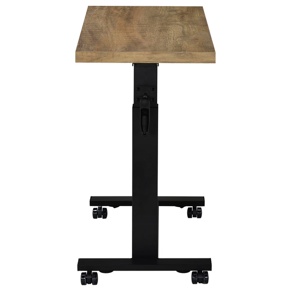 English Elm Geary Mango Height-Adjustable Mobile C-Table with Hand Crank, Locking Casters, Slim C-Base for Bedside Use B062P375562