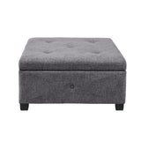 Madison Park Aspen Transitional Soft Close Storage Ottoman FPF18-0256 Charcoal