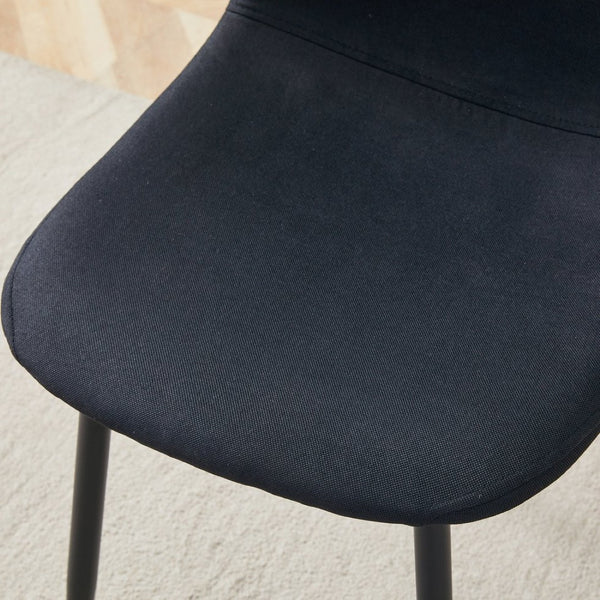 English Elm Table 5-Piece Modern Glass Dining Set With 4 Black Linen Chairs And Stylish Metal Legs For Home W1151S03668-GIGA