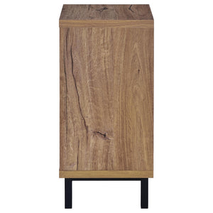 English Elm Stagg Oak Finish Entryway Bench with Cane Door Panel and Four Tier Shoe Storage B062P451791