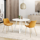 English Elm Avant 3-Piece Round Dining Set, Trestle Dining Table With 2 Side Chairs