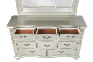 English Elm Lyon 11-Drawer Dresser with Rich Wood Veneer and Gold Accents, Fully Assembled for Instant Style Champagne 22 L x 42 W x 70 H B078P301591