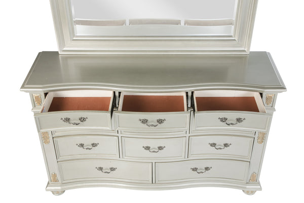 English Elm Lyon 11-Drawer Dresser with Rich Wood Veneer and Gold Accents, Fully Assembled for Instant Style Champagne 22 L x 42 W x 70 H B078P301591