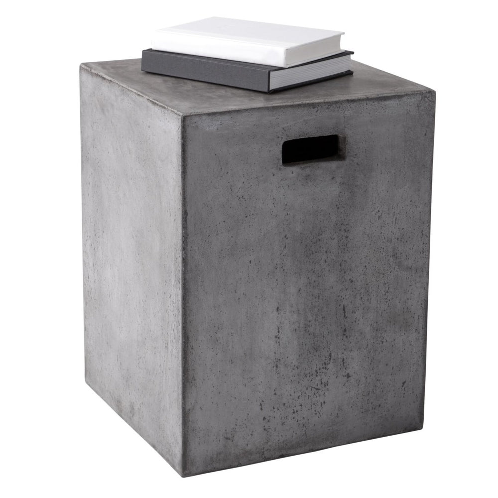 Sunpan CASTOR End Table - Urban Chic Accent Piece with Industrial Concrete Look for Modern Living Spaces Grey 68018