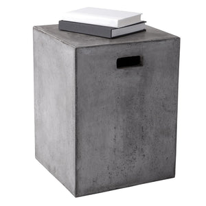 Sunpan CASTOR End Table - Urban Chic Accent Piece with Industrial Concrete Look for Modern Living Spaces Grey 68018