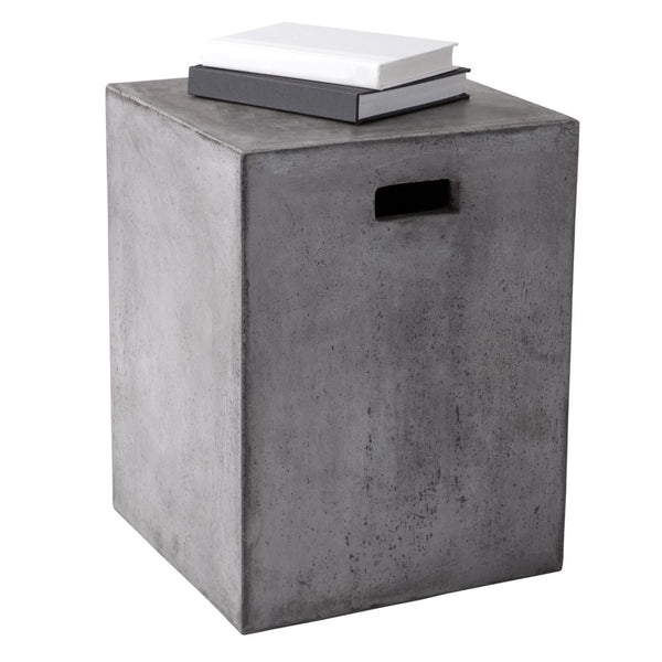 Sunpan CASTOR End Table - Urban Chic Accent Piece with Industrial Concrete Look for Modern Living Spaces Grey 68018