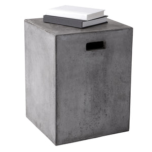 Sunpan Castor End Table - Urban Chic Concrete Design Perfect for Modern Interiors and Stylish Outdoor Spaces Grey