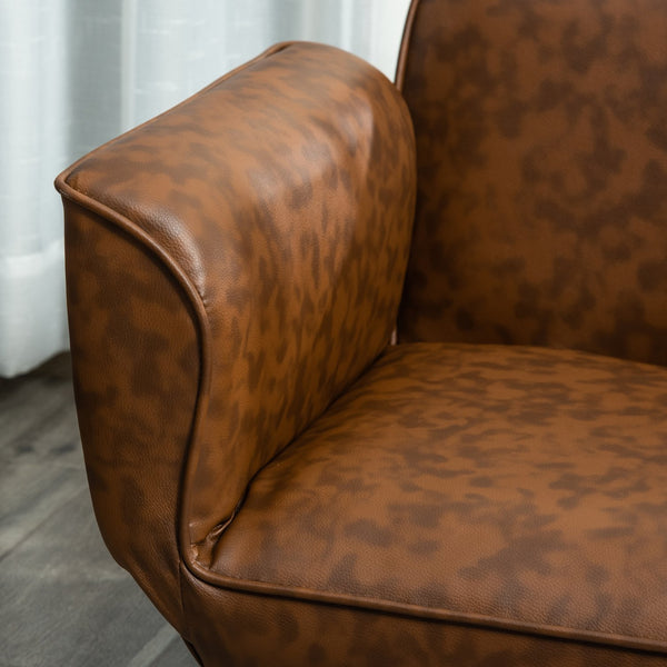 English Elm PawHut Foldable Pet Sofa Couch with PU Leather, Elevated Legs & Thick Sponge Pad for Comfort and Durability Brown W2225P217296