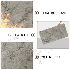 English Elm 3d Faux Rock Stone Polyurethane Wall Panels Lightweight Waterproof Interior Accent Set Light Grey W347P464223