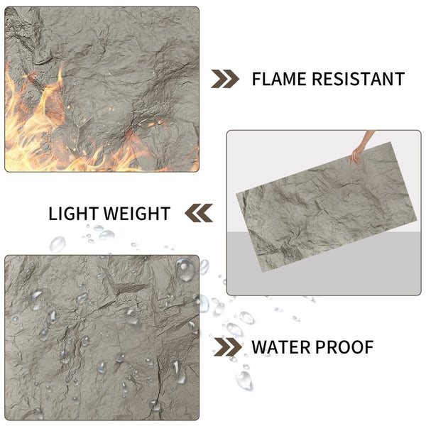 English Elm 3d Faux Rock Stone Polyurethane Wall Panels Lightweight Waterproof Interior Accent Set Light Grey W347P464223