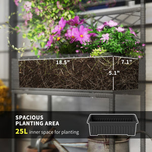 English Elm Freestanding Outdoor Pe Rattan Vertical Planter with Built-in Trellis and Storage Shelf T3971P423758
