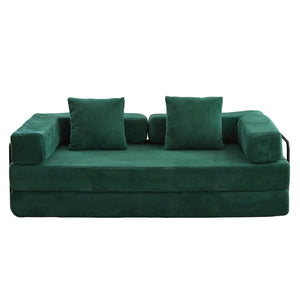 English Elm Floor Couch Convertible Sofa Bed With Pillow Back Support - Comfy Corduroy Lounge For Small Spaces W3723P345018