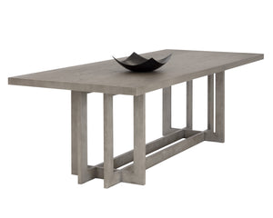 Sunpan Disera 96" Handcrafted Dining Table with Elegant Linear Base and Rich Wood Detail for Any Space Ash Grey V1