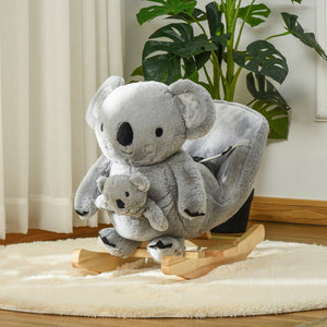 English Elm Qaba Giraffe Plush Toddler Rocking Ride on Toy with Sound and Safety Belt W2225P200375