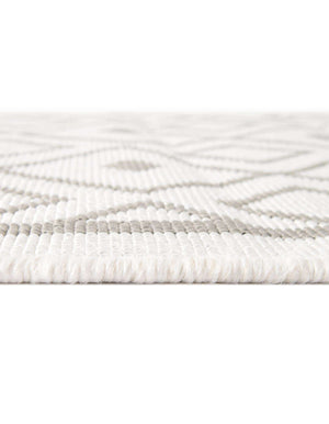 Unique Loom Outdoor Trellis Kafes Machine Made Geometric Rug Ivory, Gray 7' 10" x 7' 10"
