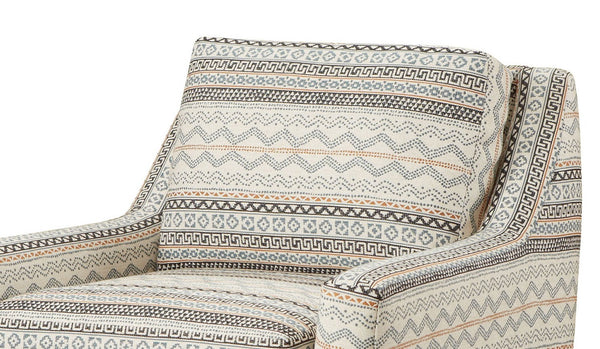 English Elm Transitional High Back Stripe Chair with Rolled Arms for Coastal Comfort and Supportive Seating Appeal Multi 34 L x 36 W x 30 H B2741P376977