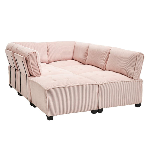 English Elm United We Win U-Shaped Modular Sectional Sofa With Reversible Chaise For Custom Living Room Comfort W1568S00154-GIGA