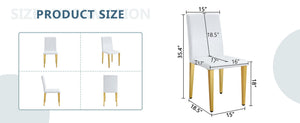 English Elm Set of 4 White Pu Leather Dining Chairs with Black Steel Legs for Modern Interiors W1151P269053