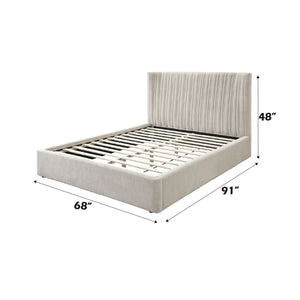 English Elm Loren Upholstered Eastern King Bed with Low Profile Frame, 13 Slats, 660lb Capacity, Modern Fabric Finish Beige 69.69 L x 13.19 W x 6.1 H B2726S00495