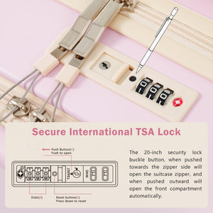 English Elm Front Access Hardside 3 Piece Travel Set with Usb Port Spinner Wheels and Tsa Lock Pink N732P326130U