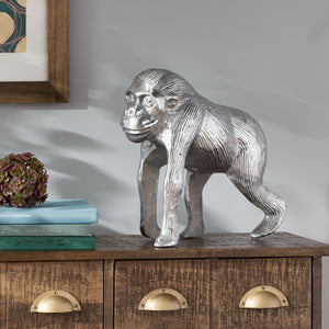 English Elm Christopher Knight Home® - Ape Porterdale Handcrafted Aluminum Decorative Figurine in Polished Silver — Modern Nature Accent 71644.00
