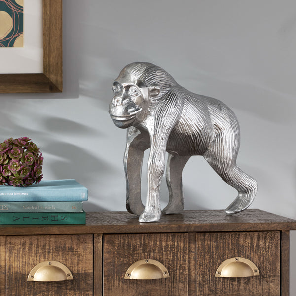 English Elm Christopher Knight Home® - Ape Porterdale Handcrafted Aluminum Decorative Figurine in Polished Silver — Modern Nature Accent 71644.00
