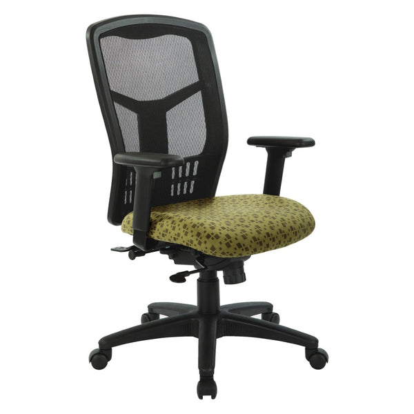 OSP Home Furnishings Progrid® Ergonomic Mesh High Back Office Chair with Lumbar Support and Adjustable Arms Kiwi 90662-K109