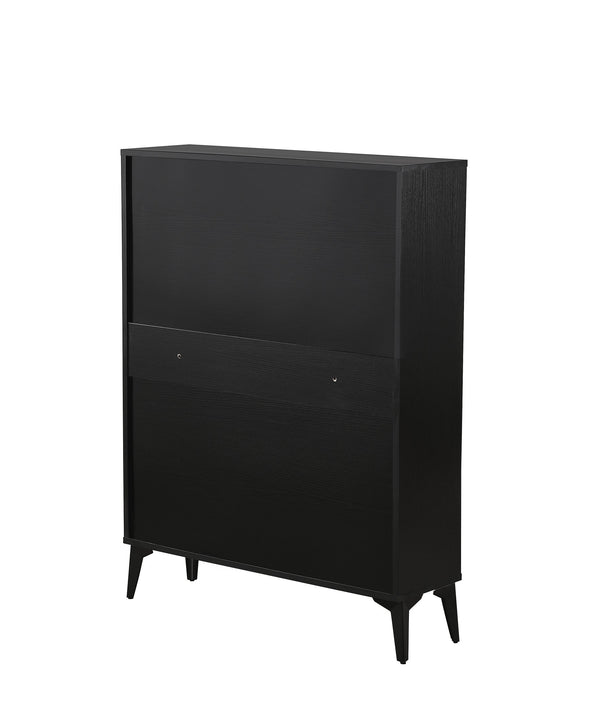 English Elm Large Freestanding Shoe Cabinet with 2 Flip Compartments & 2 Drawers, 20-Pair Organizer, Black MDF W2516P270525