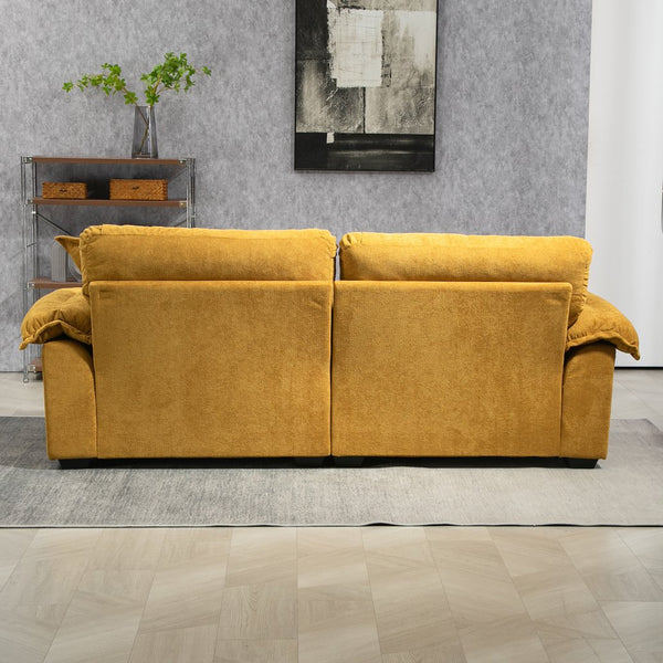 English Elm 84" Chenille Sofa Loveseat with Memory Foam & Pocket Springs, Plush Dual-Layer Comfort, Sturdy Frame Yellow W676S00012