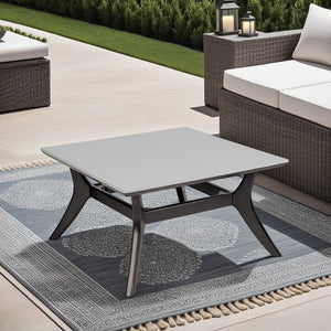 English Elm Liora Eucalyptus Outdoor Coffee Table - Dark Brown Super Stone Top, Weatherproof, Low-Maintenance, 33" B2736P354336