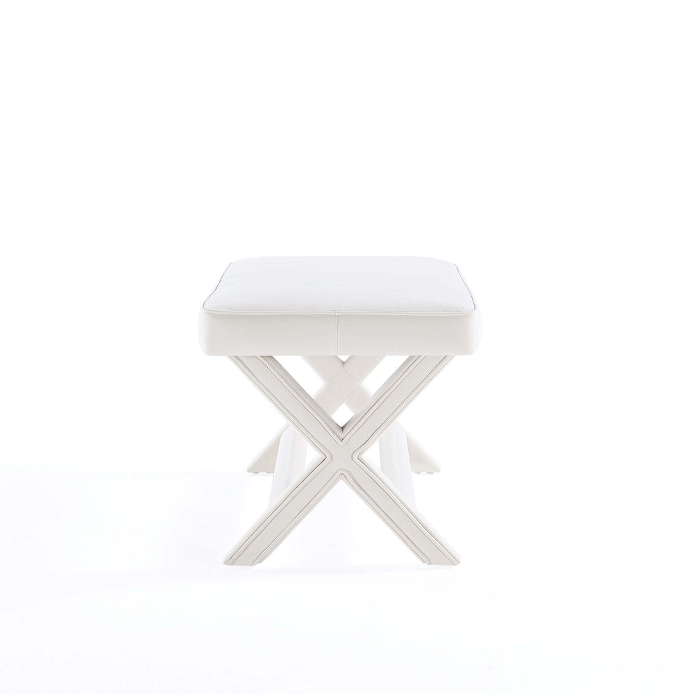 English Elm Abigail Mid-Century Modern Velvet Upholstered Bench - Cream Elegance For Entryways & Living Spaces B365P398212