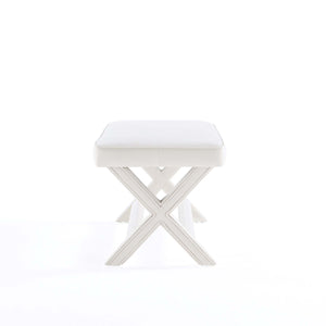 English Elm Abigail Mid-Century Modern Velvet Upholstered Bench - Cream Elegance For Entryways & Living Spaces B365P398212