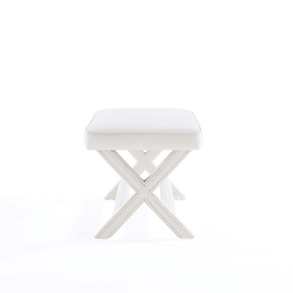 English Elm Abigail Mid-Century Modern Velvet Upholstered Bench - Cream Elegance For Entryways & Living Spaces B365P398212