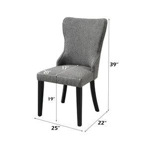 English Elm Marioly Gray Boucle Side Chair Set of 2 — Padded Upholstery, Ash Veneer Legs, Modern Comfort Design B2726P313156
