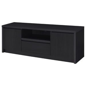 English Elm Sloat Matte Black Media Console with Dual Drawers and Concealed Cabinet Storage B062P451931