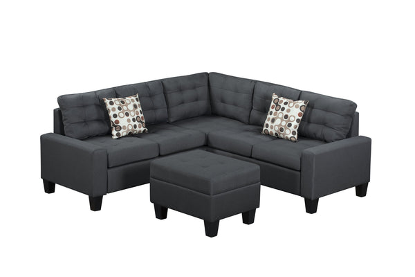 English Elm 6-Piece Upholstered Sectional with Pocket Springs, Tufted 5.5" Seat, Sturdy Wood Frame, Easy Assembly Grey 28.54 L x 23.23 W x 15.16 H W2297S00020