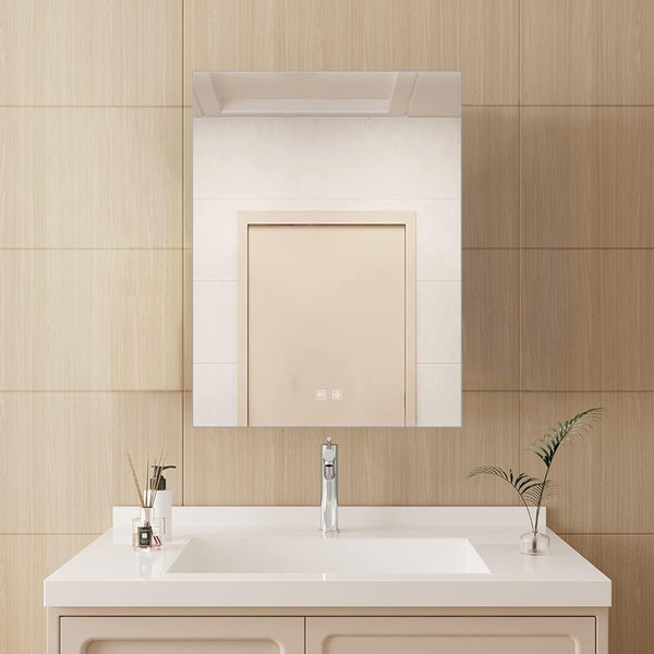 English Elm Vellum Led Backlit Frameless Bathroom Vanity Mirror with Defogger and Touch Controls B2731P478337