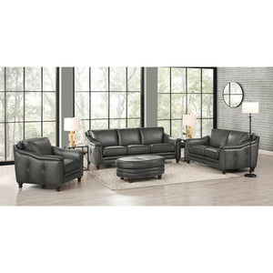 English Elm Belfast Luxurious Top Grain Leather Loveseat with Curved Back, Nailhead Trim & Tufted Sides, Timeless Craftsmanship and Comfort B2705P211694