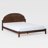 Solid Wood Queen Bed with Arched Headboard Brown ELIB5CBR Walker Edison