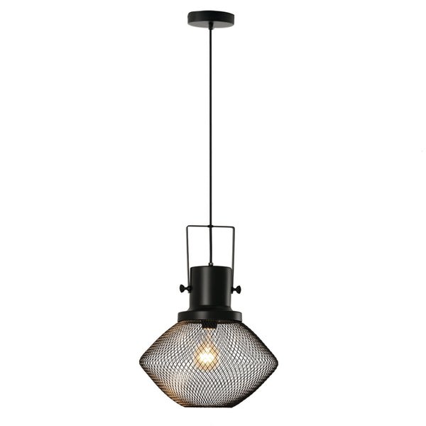 English Elm Industrial Steel Mesh Cage Pendant Light for Kitchen Island or Dining Room Decor T3971P387547