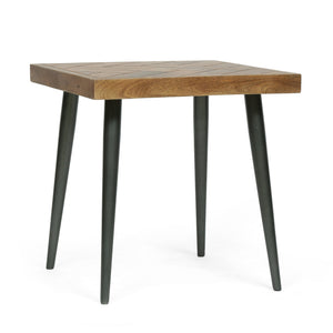 English Elm Christopher Knight Home® - PARQUET Honey Mango Wood Side Table with Handcrafted Herringbone Parquet Top and Sleek Tapered Legs 71514.00