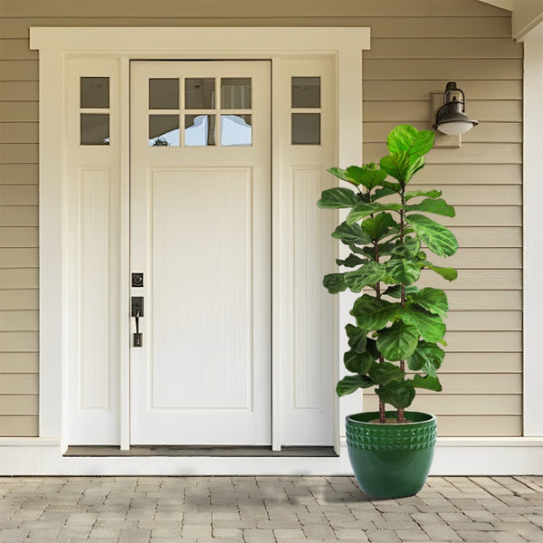 English Elm Set Of 3 Ceramic Flowerpots - Handcrafted Antique Green Planters For Modern Home & Garden Decor W3273P321483-GIGA