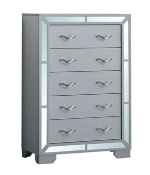 English Elm Murry Glam Five Drawer Chest with Mirror Fronts and Chrome Hardware for Bedroom B078P473040