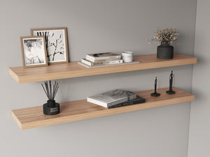 English Elm Ecco Floating Shelves Set of 2 47" – Sleek Matte MDF Wall-Mounted Storage with Hidden Brackets for Stylish Organization and Display Beige 49 L x 11 W x 4 H B070P286445