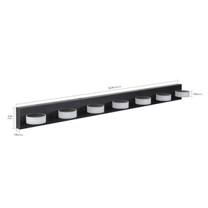 English Elm 52" Modern 7-Light Led Vanity Light Fixture - Sleek Black Iron Design With Dimmable Acrylic Shades W2312P374888