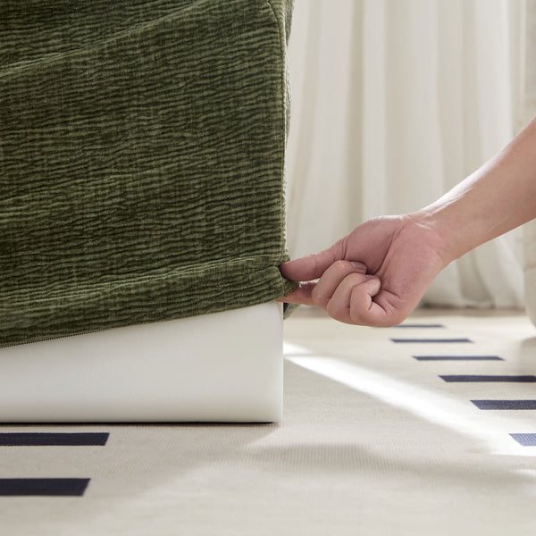 English Elm Single Cozy Armless Chair with Memory Foam Ergonomic Support Removable Washable Cover for Lounging Green W876P236430