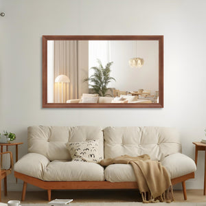 English Elm 60"x36" Oversized Modern Rectangle Mirror with Aluminum Frame Explosion-Proof Glass for Bathroom and Bedroom Yellow+Coral W708P297672