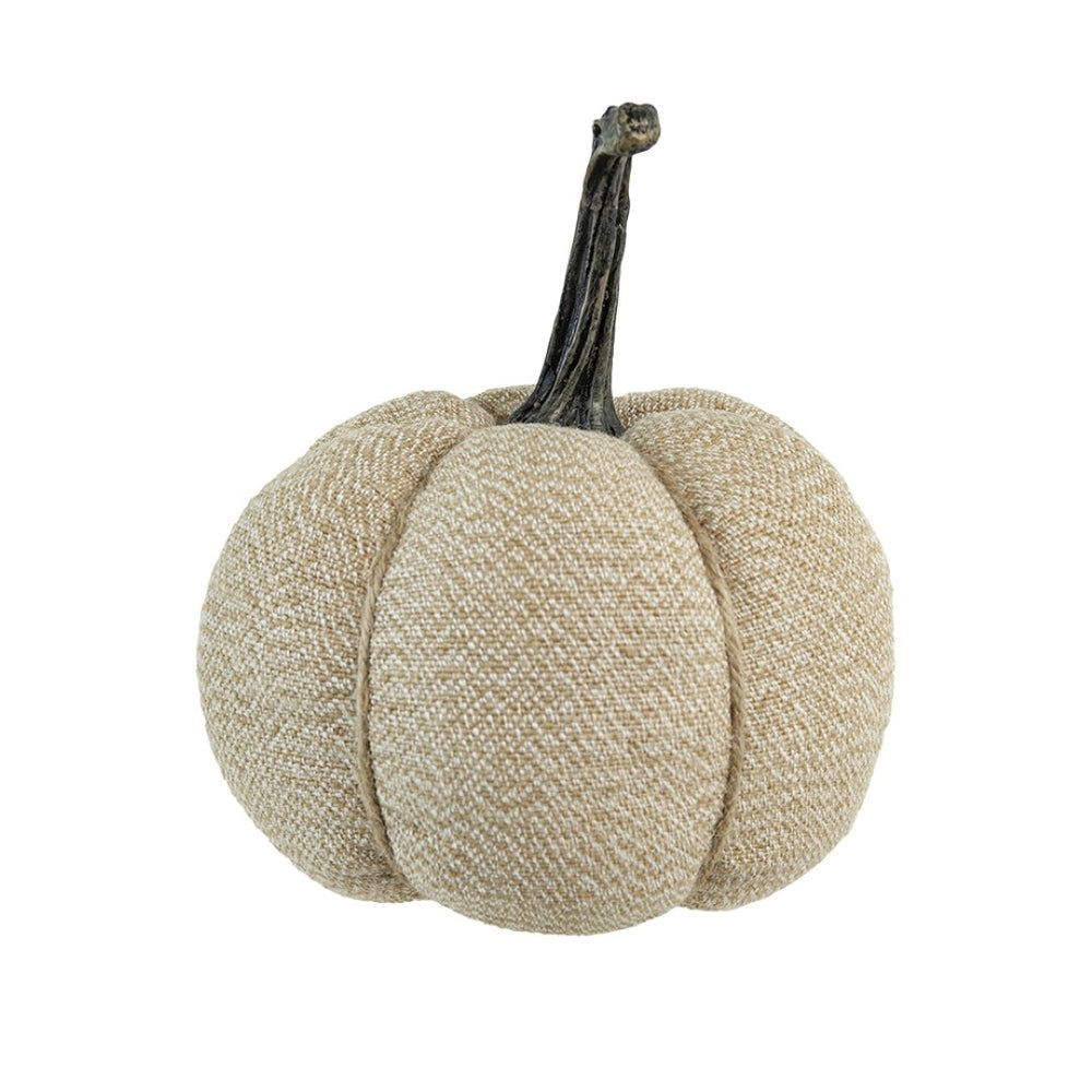 English Elm Set Of 2 Fabric Weighted Pumpkins - Natural Beige Fall Decor For Thanksgiving & Harvest Vignettes W2078P246680-GIGA
