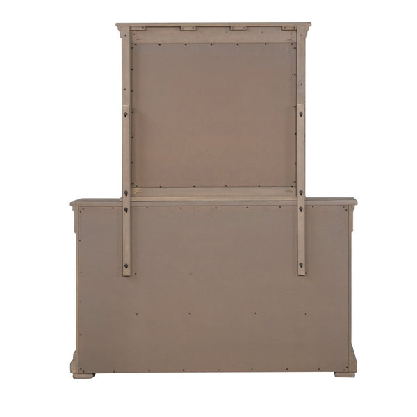 English Elm Weathered Gray Elm Veneer Dresser with Dovetail Drawers for a Farmhouse Bedroom B2741P494965